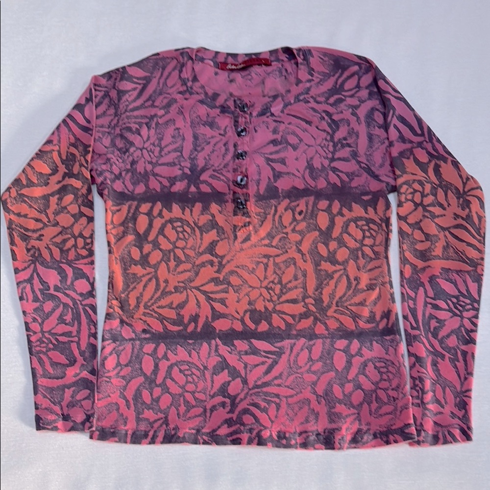 Barbara Lesser Fibers - Tie-Dye Floral Print long sleeve shirt - 💯 cotton